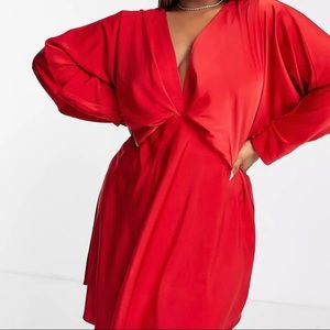 asos design satin mini dress size 18